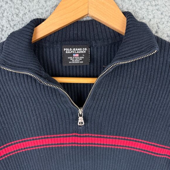 Vintage Ralph Lauren Polo Jeans Co Turtleneck Sweater Women L Black Cotton Gift - Picture 4 of 8